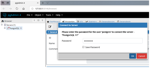 PostgreSQL Connect Server Password | tutorialandExample