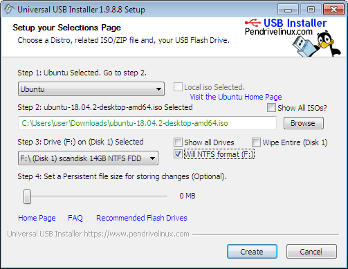 Make a Bootable USB drive