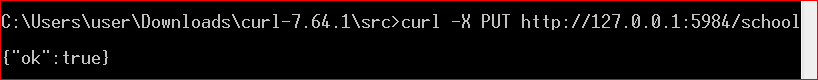 create the database using the Curl Utility