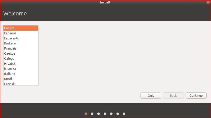 ubuntu installation process will begin