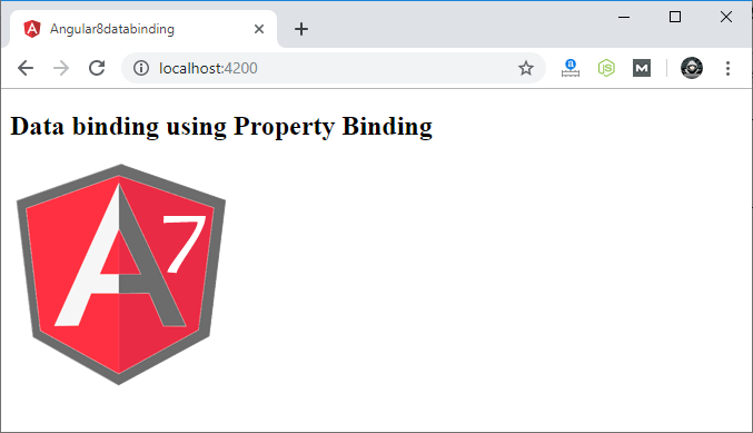 Angular 8 Data binding using Property Binding