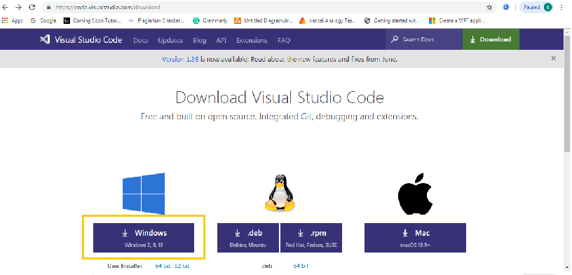 Download Visual Studio code