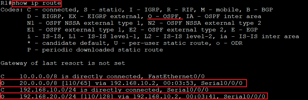 Verifying OSPF Configuration 1