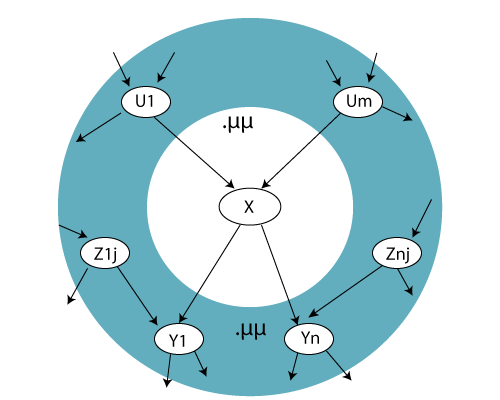 Below figure shows an example of a Markov blanket