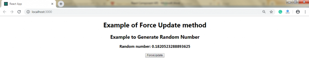 Example of force update method