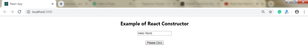 Example of React Constructor