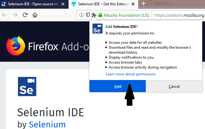 Selenium IDE as an extension
