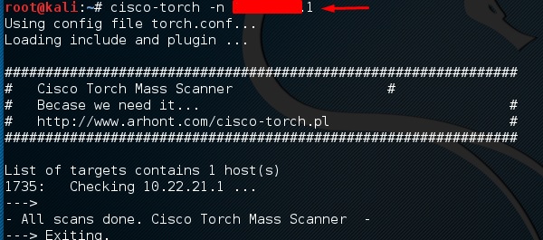 cisco-torch-parameter IP of the host