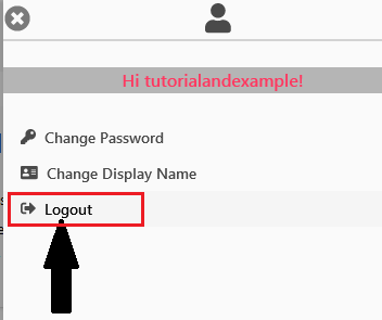 click on the Logout button