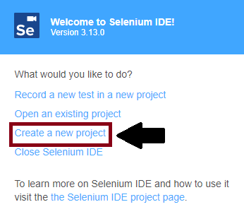 •	Selenium–IDE browser is launched and now click 