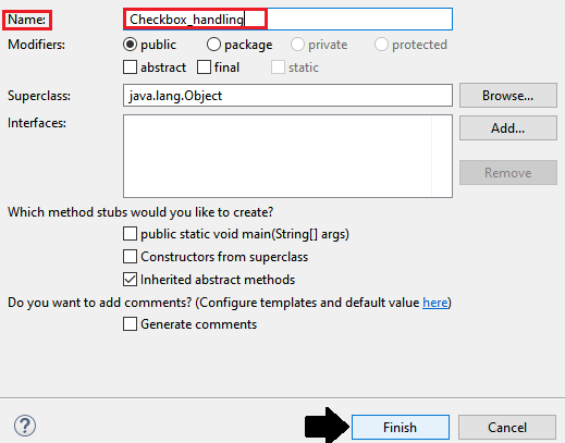 Class name as Checkbox_handling 