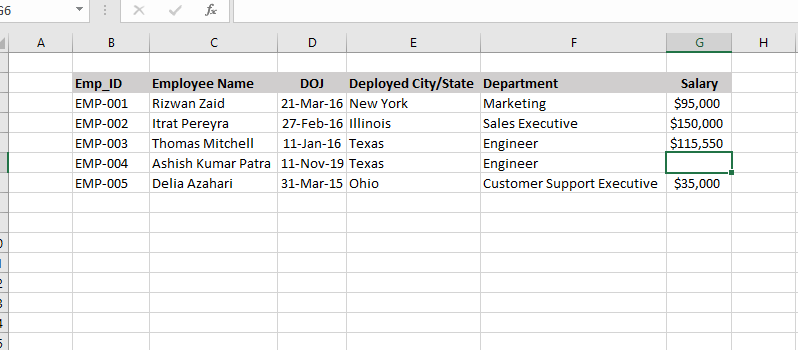 Insert a note in Excel