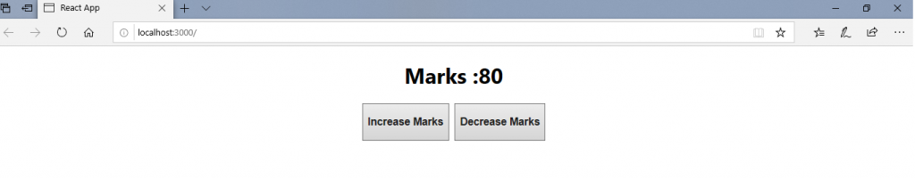 On clicking the decreasing marks button, 