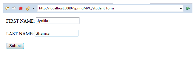 Spring MVC Form Text Field 2