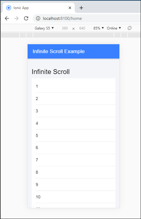 Ionic Infinite Scroll