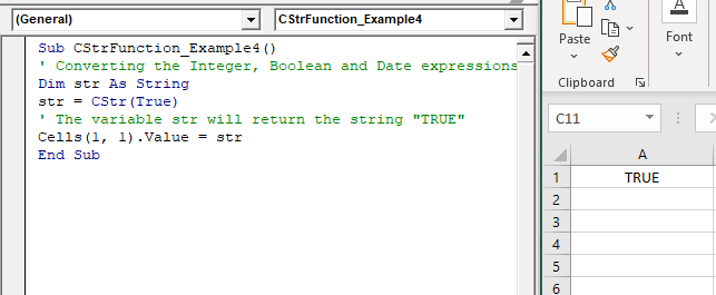 Excel VBA CStr Function