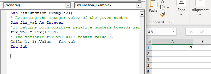 Excel VBA Fix Function