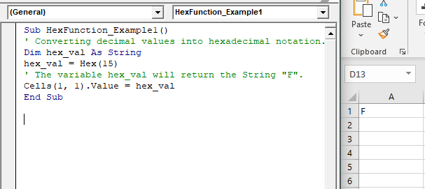 Excel Vba Hex Function Tutorial And Example