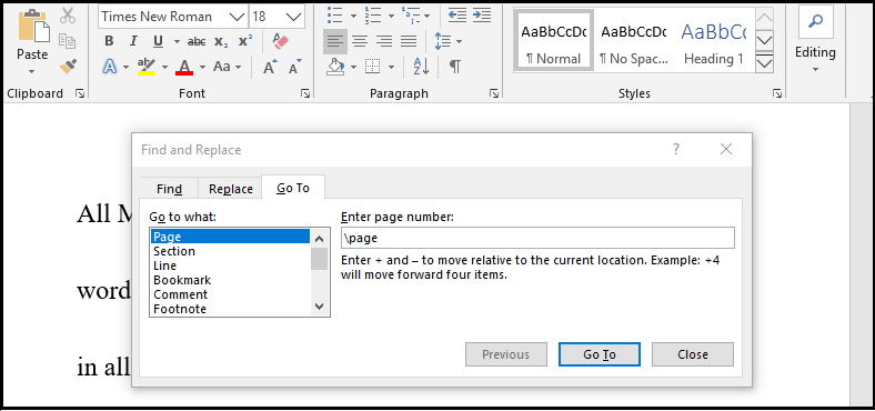 How to delete a page in Microsoft Word?