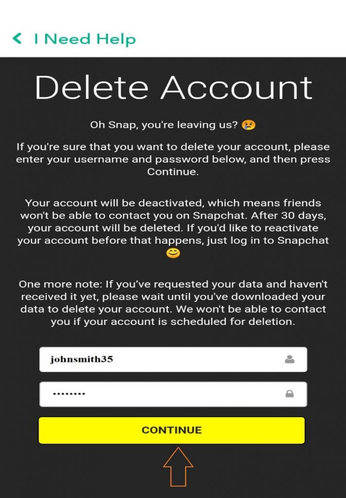 How to delete Snapchat Account