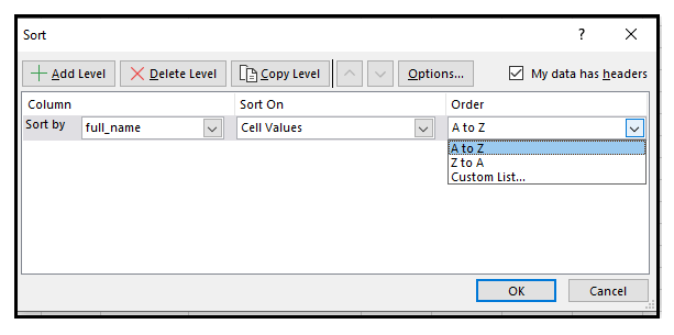  Alphabetize in Excel