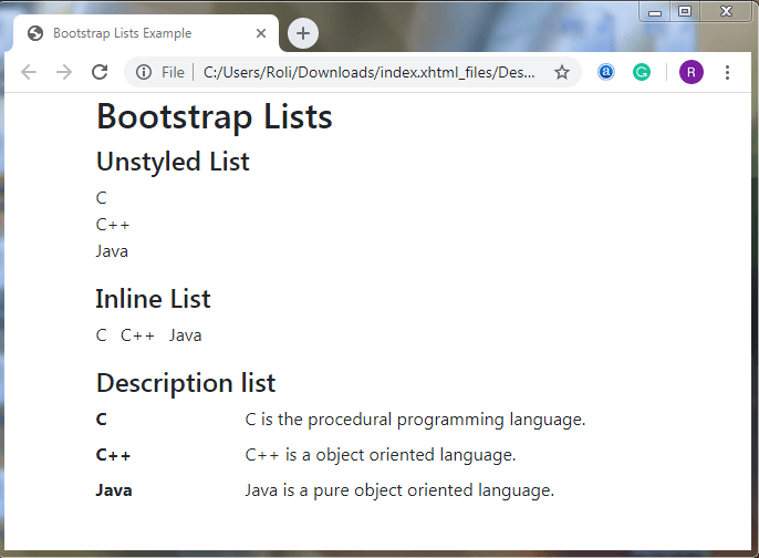 Bootstrap 4 Content