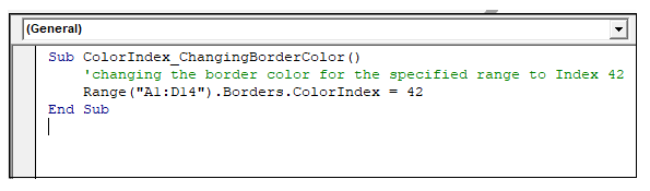 VBA Color Index Property