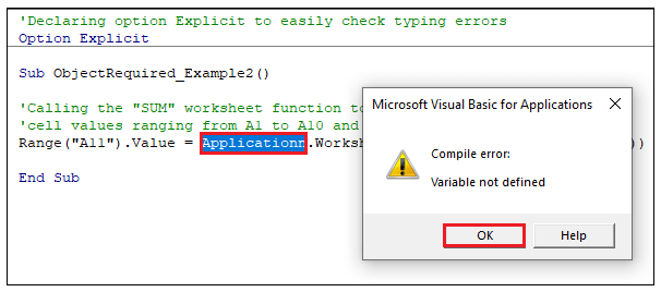VBA Object Required