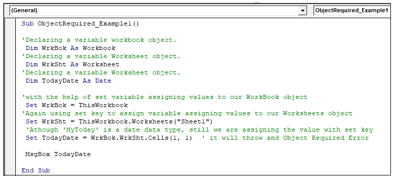 VBA Object Required
