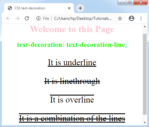 CSS Text-decoration 