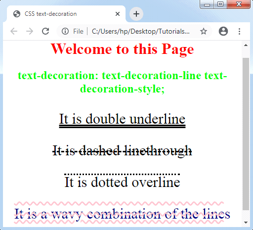 CSS Text-decoration 