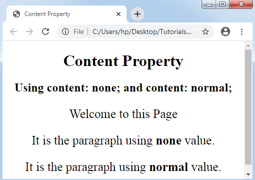 CSS Content Property