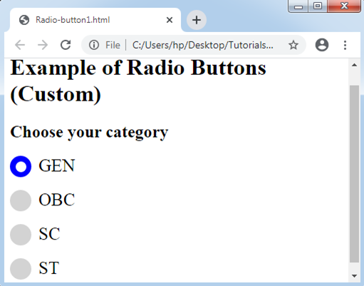 CSS Radio Button