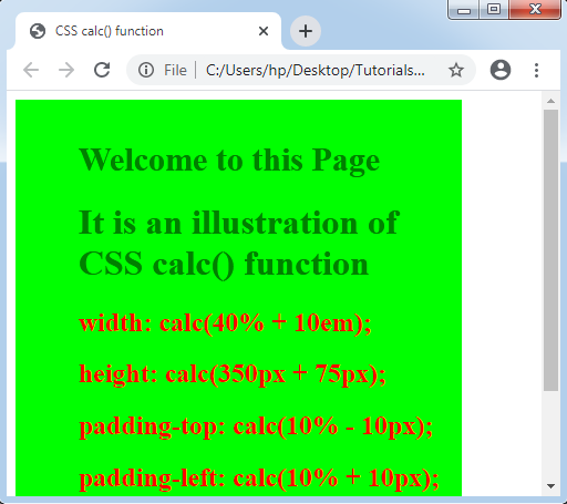CSS calc()
