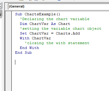 Steps to Create a Chart in VBA