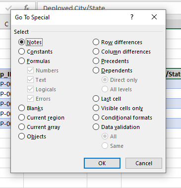 Go-To Special function in Excel