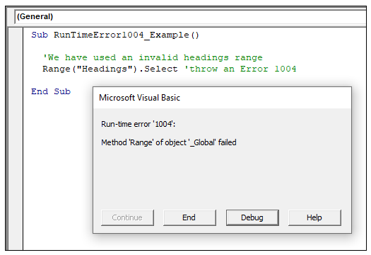 Vba Runtime Error 1004 Tutorial And Example