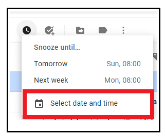 How to snooze an email in Gmail