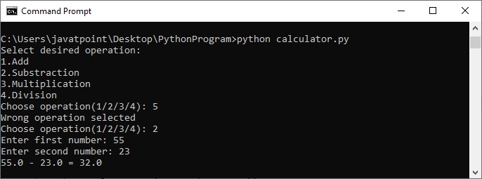 Calculator Program in Python
