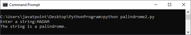Palindrome program in Python