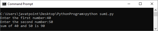 Python program to add two number