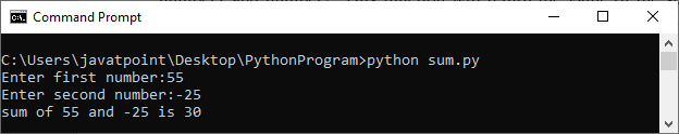 Python program to add two number