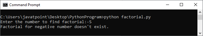 Python program to find factorial of a given number