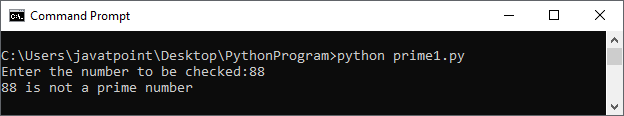 Python program to check whether a given number is prime or not
