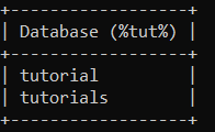 mysql> show databases like '%tut%';