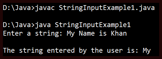 String Input in Java 1