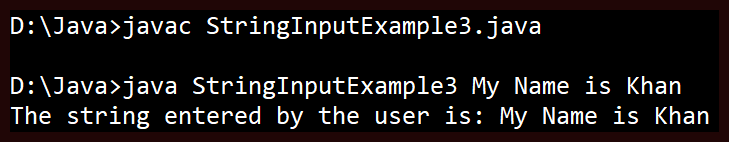 String Input in Java 1
