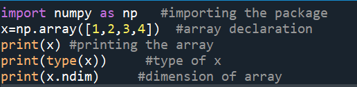 declare array in python