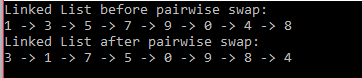 Pairwise swap elements of a given linked list