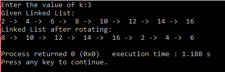 Rotate a Singly Linked List